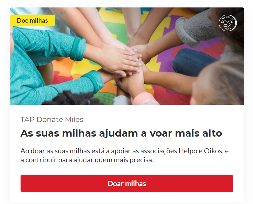  Doe as suas milhas TAP à Helpo